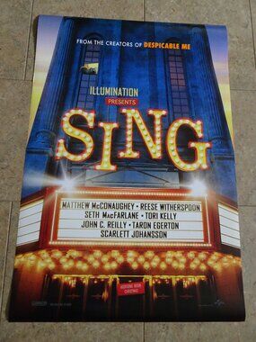 Sing - Movie Poster Movie Marquee Sign - Advance Poster